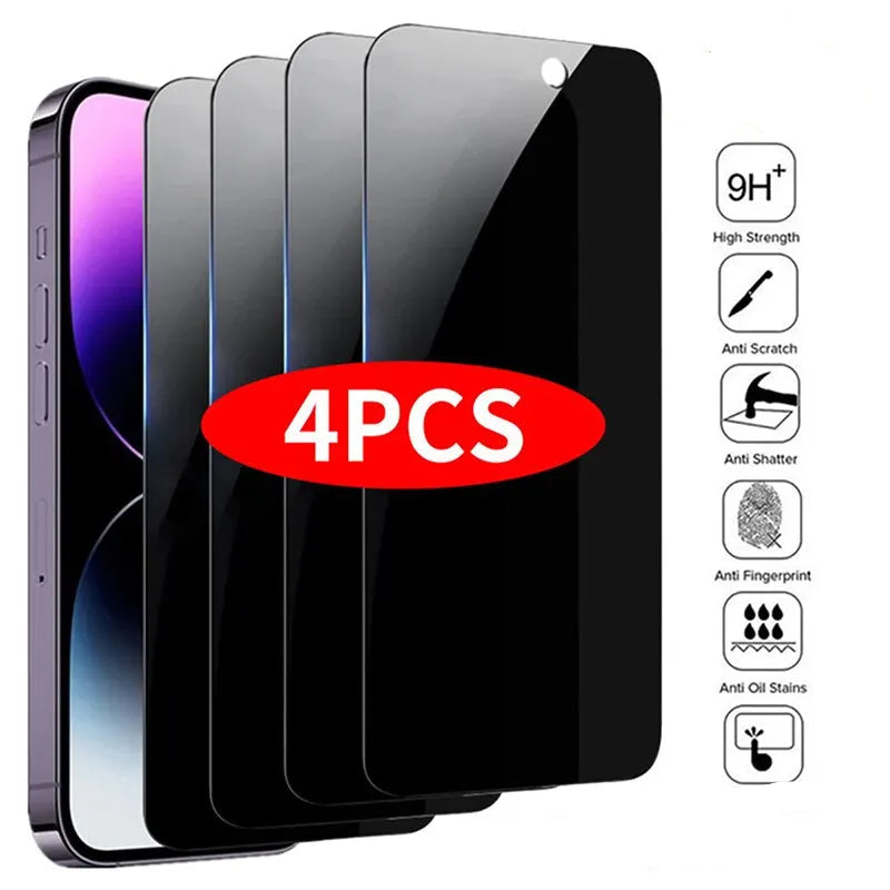 Anti-Spy Privacy Tempered Glass Screen Protector for iPhone 14,13,12,11 Pro Max & Mini