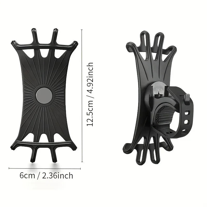 Universal 360° Rotatable Silicone Bike Phone Holder – Anti-Slip Bicycle & Motorcycle Mount for All Smartphones