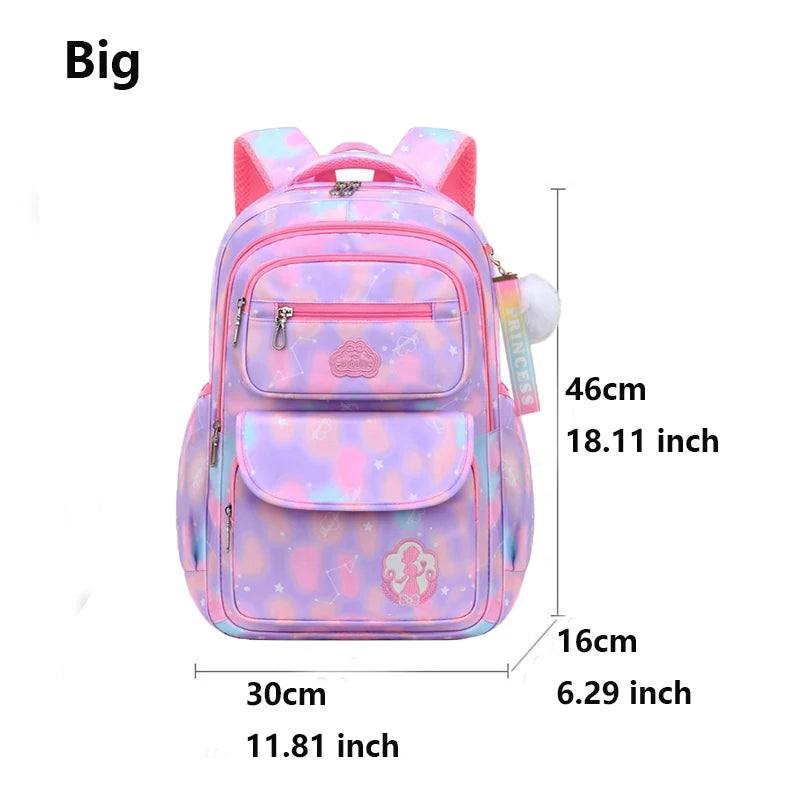 Cute Floral Girls School Backpack – Waterproof Lightweight Kids Bag for Ages 7-13 – Pastel Pink, Spacious, Comfortable & Durable