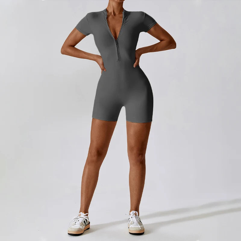 Women's Workout Zipper Jumpsuit - StarLuxeTrend