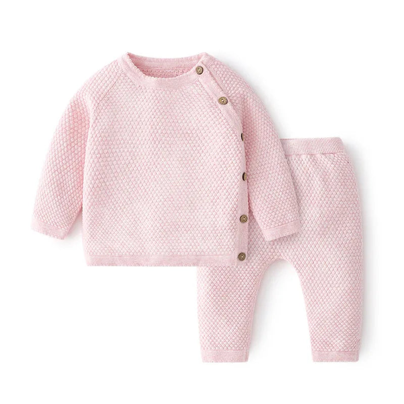 Unisex Baby Clothes Set – Cotton Knitted Pajamas for Toddlers | Casual Infant Outfit for Boys & Girls (Top & Pants)