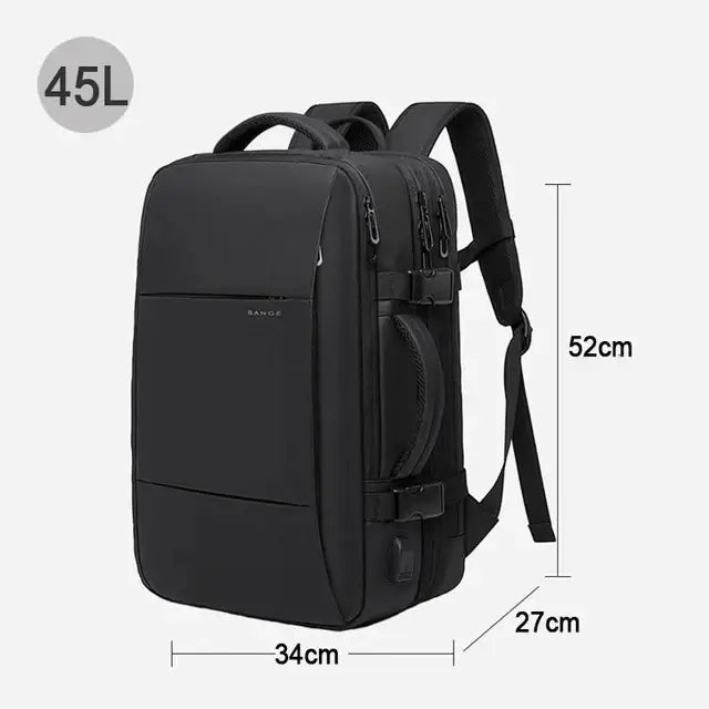 Men’s Business Laptop Backpack – 17.3” Expandable Waterproof Oxford Travel Bag with USB Charging Port – School & Work StarLuxeTrend