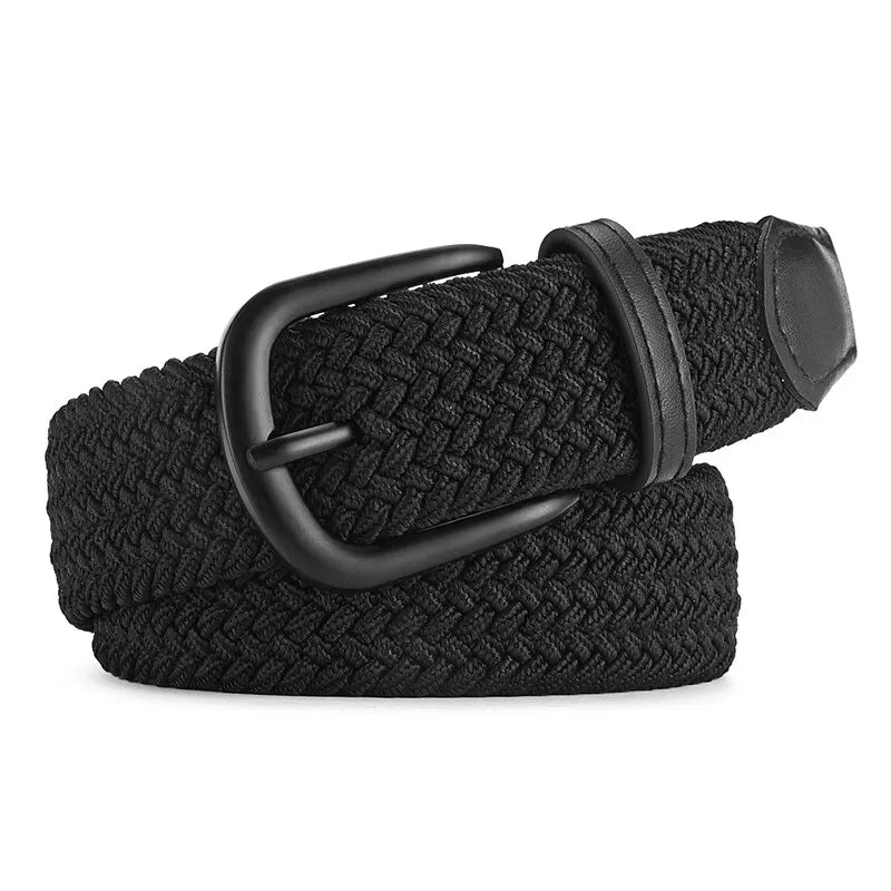 Elastic Braided Stretch Belt for Men & Women – No-Punch Woven Casual Belt for Outdoor, Sports, Climbing & Workwear