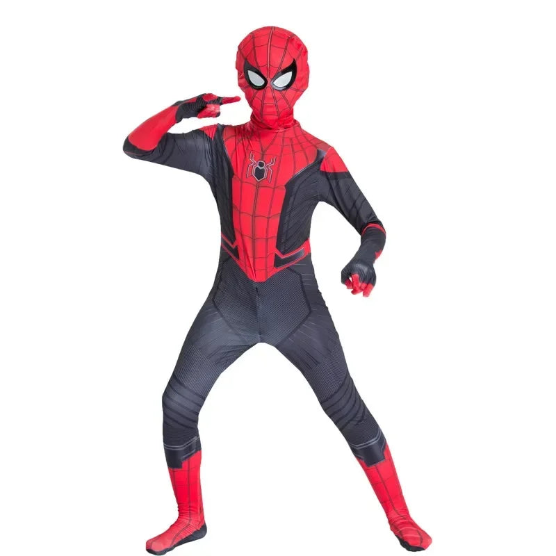 Spider-Man Official Kids Superhero Spandex Costume – 3D Full Bodysuit Outfit with Mask