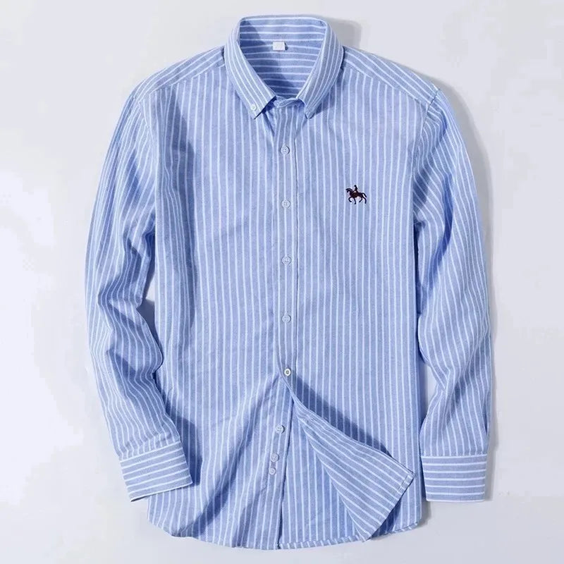 Men’s Long Sleeve Oxford Shirt – Casual Business Dress Shirt | 100% Cotton, Regular Fit, Smart Casual Style – S to 6XL