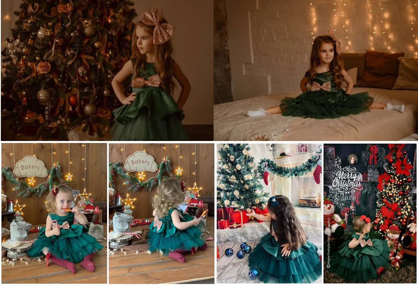 Elegant Bow Backless Christmas & Birthday Party Dress for Girls – Sleeveless Knee-Length Princess Ball Gown (1–3Y)