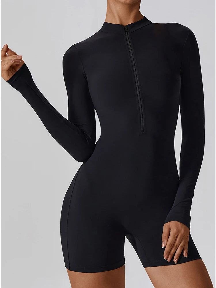 Women's Workout Zipper Jumpsuit - StarLuxeTrend