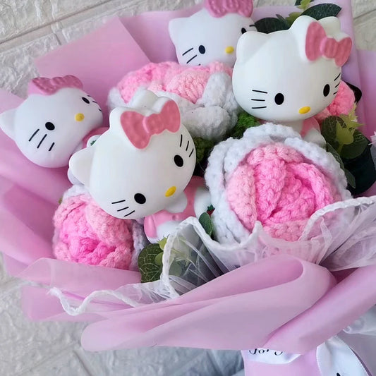Hello Kitty Cartoon Plush Rose Soap Flowers - StarLuxeTrend