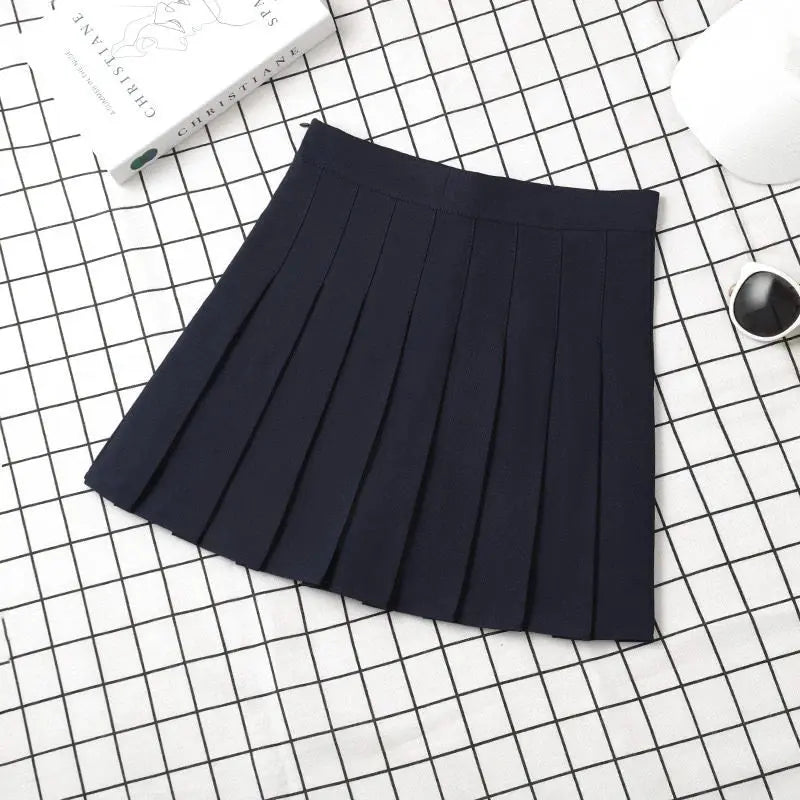 Ladies 2022 Summer Clothes-Women's High Waist-Black Mini Pleated Skirt For School Girl Uniform - StarLuxeTrend