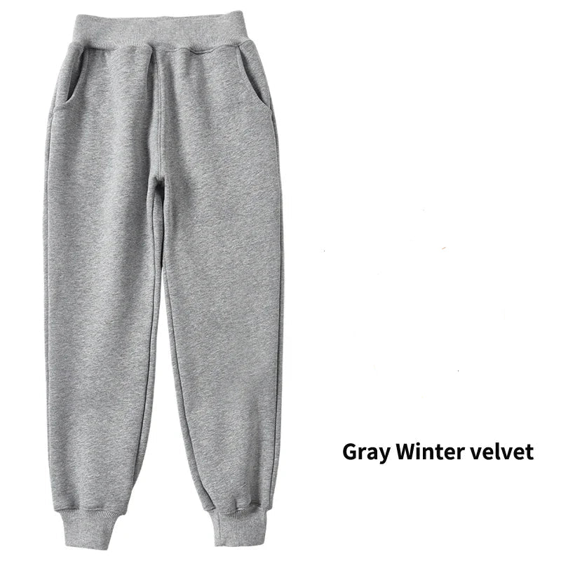 Unisex Kids' Cotton Straight-Leg Sport Pants – Comfortable Mid-Waist Joggers for Ages 7–13