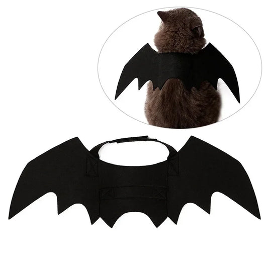 Black Bat Wings Pet Costume for Cats & Small Dogs – Halloween Cosplay Outfit