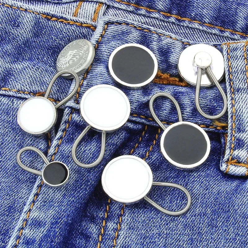 10MM Metal Elastic Collar & Waistband Extenders – Adjustable Button Expanders - StarLuxeTrend