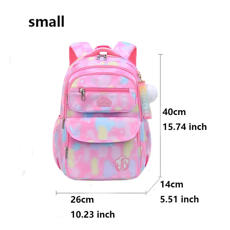 Cute Floral Girls School Backpack – Waterproof Lightweight Kids Bag for Ages 7-13 – Pastel Pink, Spacious, Comfortable & Durable