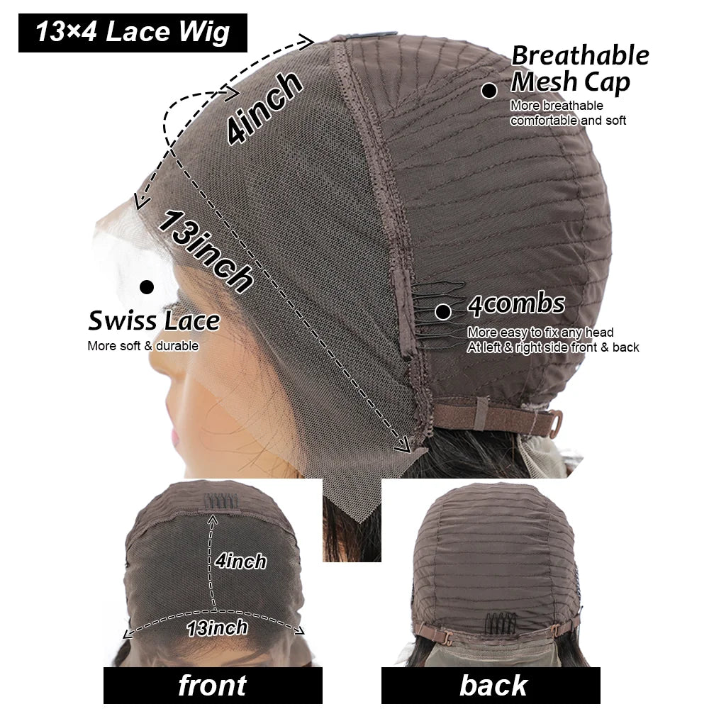 Bob Wig Human Hair 13x4 Frontal Lace Wigs – Glueless HD Transparent Lace Wig - StarLuxeTrend
