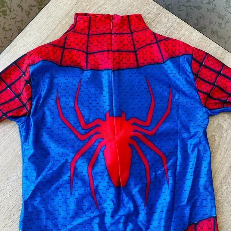 Spider-Man Official Kids Superhero Spandex Costume – 3D Full Bodysuit Outfit with Mask
