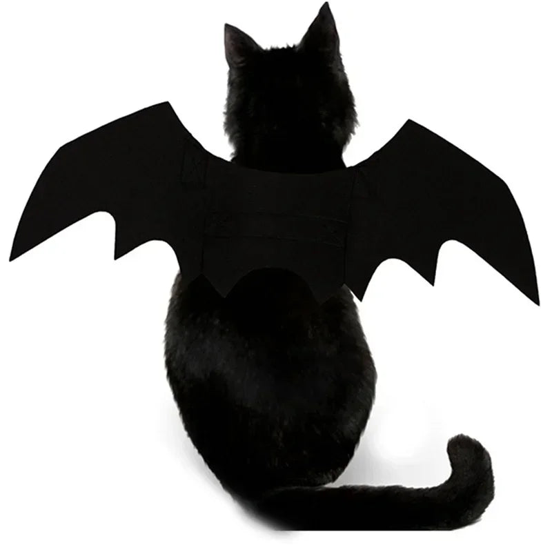 Black Bat Wings Pet Costume for Cats & Small Dogs – Halloween Cosplay Outfit