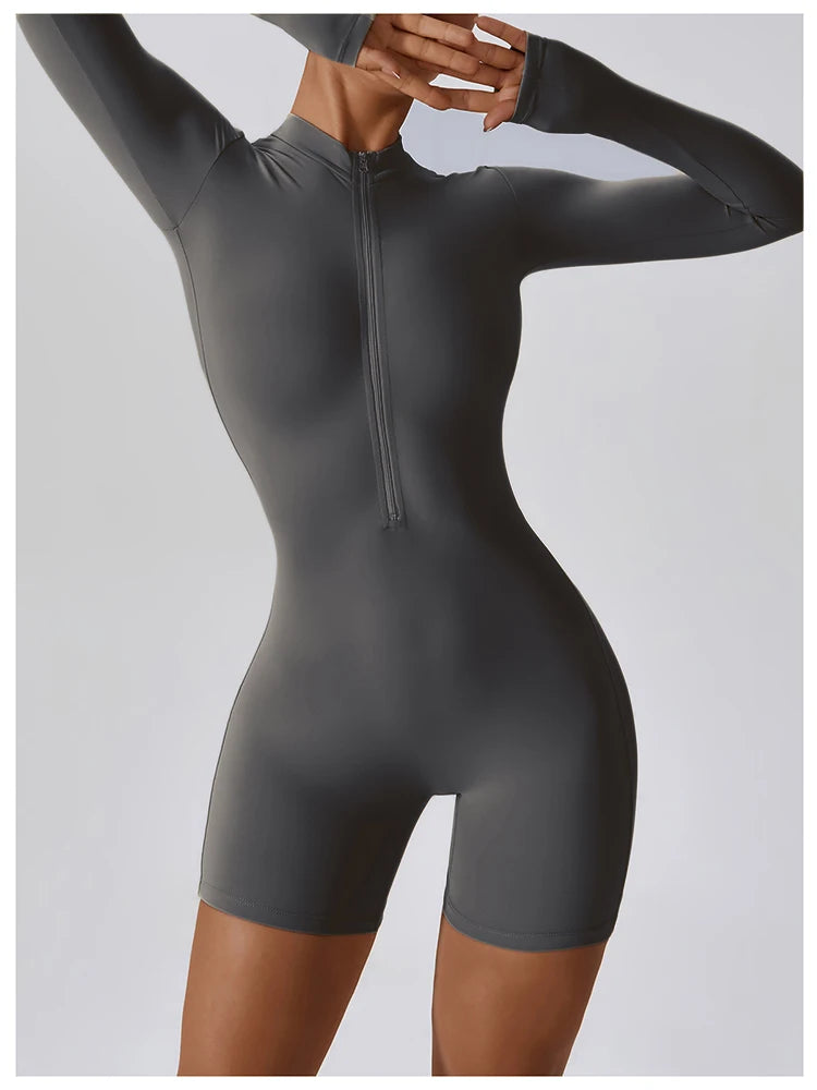 Women's Workout Zipper Jumpsuit - StarLuxeTrend
