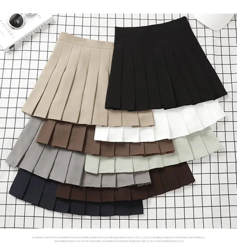 Ladies 2022 Summer Clothes-Women's High Waist-Black Mini Pleated Skirt For School Girl Uniform - StarLuxeTrend