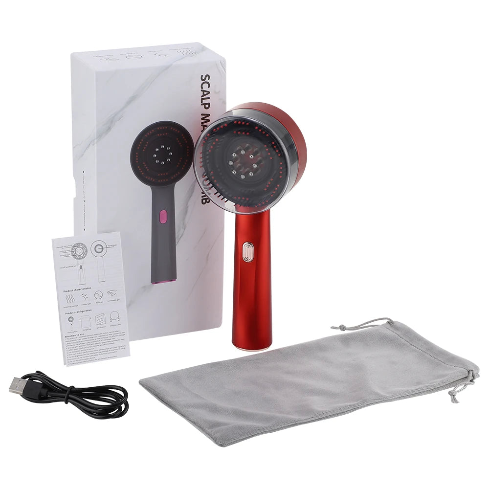 Electric Scalp Massager Comb with Red Light – Anti Hair Loss, Hair Growth Oil Applicator & Vibrating Head Massager StarLuxeTrend