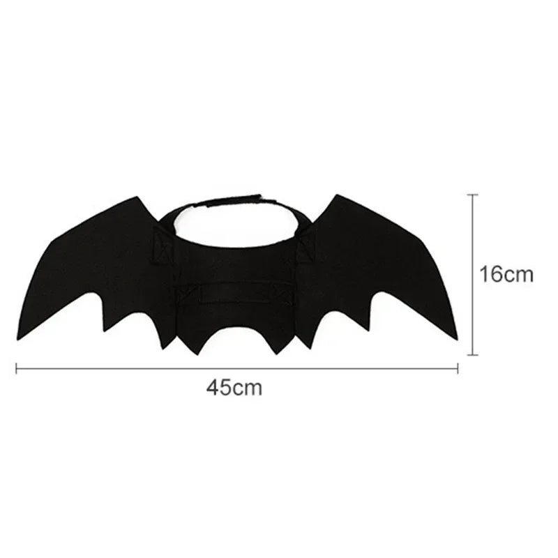 Black Bat Wings Pet Costume for Cats & Small Dogs – Halloween Cosplay Outfit