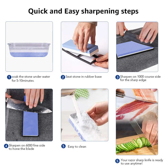 Professional Wet Stone Sharpening Kit – Multi-Grit Sharpening for Knives & Tools - StarLuxeTrend