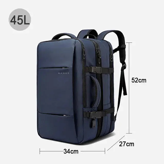 Men’s Business Laptop Backpack – 17.3” Expandable Waterproof Oxford Travel Bag with USB Charging Port – School & Work StarLuxeTrend