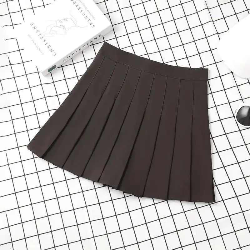 Ladies 2022 Summer Clothes-Women's High Waist-Black Mini Pleated Skirt For School Girl Uniform - StarLuxeTrend