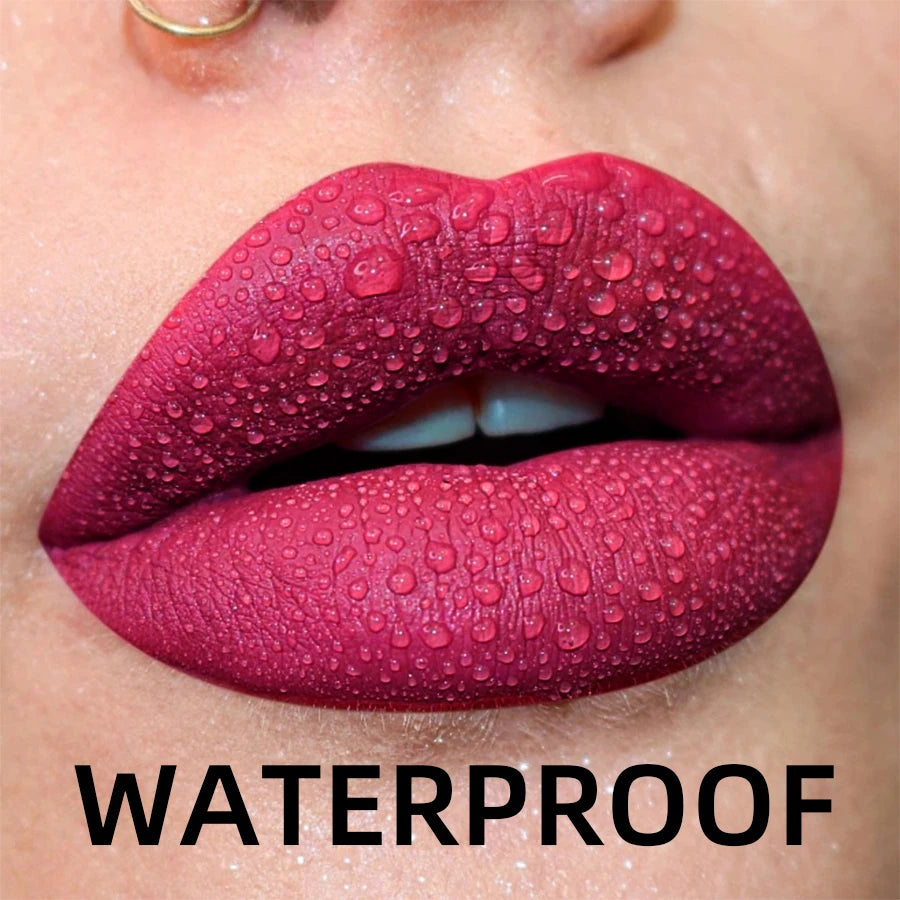 Matte Velvet Liquid Lipstick – 19 Waterproof Colors | Long-Lasting Nude, Red, Black Lip Gloss & Tint