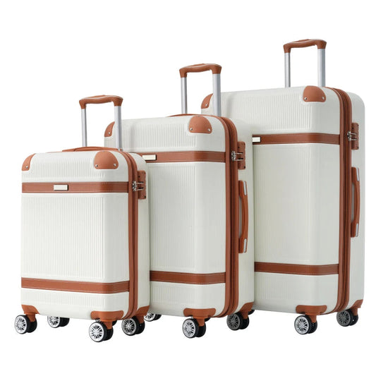 Travel in Style with This 3 Piece ABS Hardside Luggage Set – Spinner Wheels & TSA Lock StarLuxeTrend