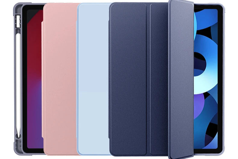 iPad Case with Pencil Holder - Shockproof, Waterproof PU Leather Smart Cover for iPad 10.2, 10.5, 11, Air, Mini StarLuxeTrend