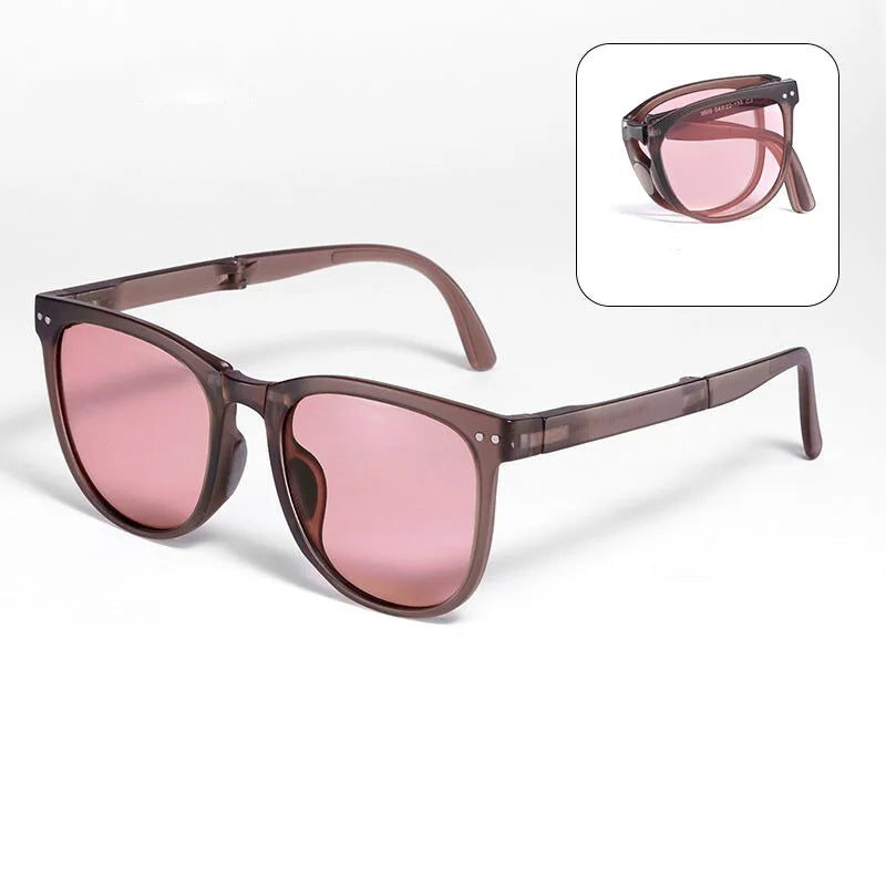 Foldable Unisex Square Sunglasses – Lightweight Portable UV Protection
