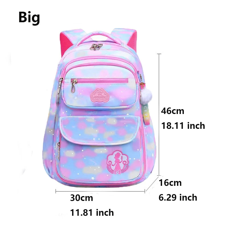 Cute Floral Girls School Backpack – Waterproof Lightweight Kids Bag for Ages 7-13 – Pastel Pink, Spacious, Comfortable & Durable
