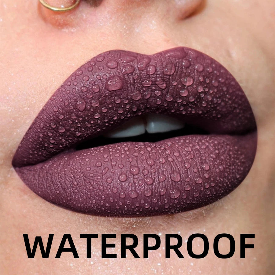 Matte Velvet Liquid Lipstick – 19 Waterproof Colors | Long-Lasting Nude, Red, Black Lip Gloss & Tint
