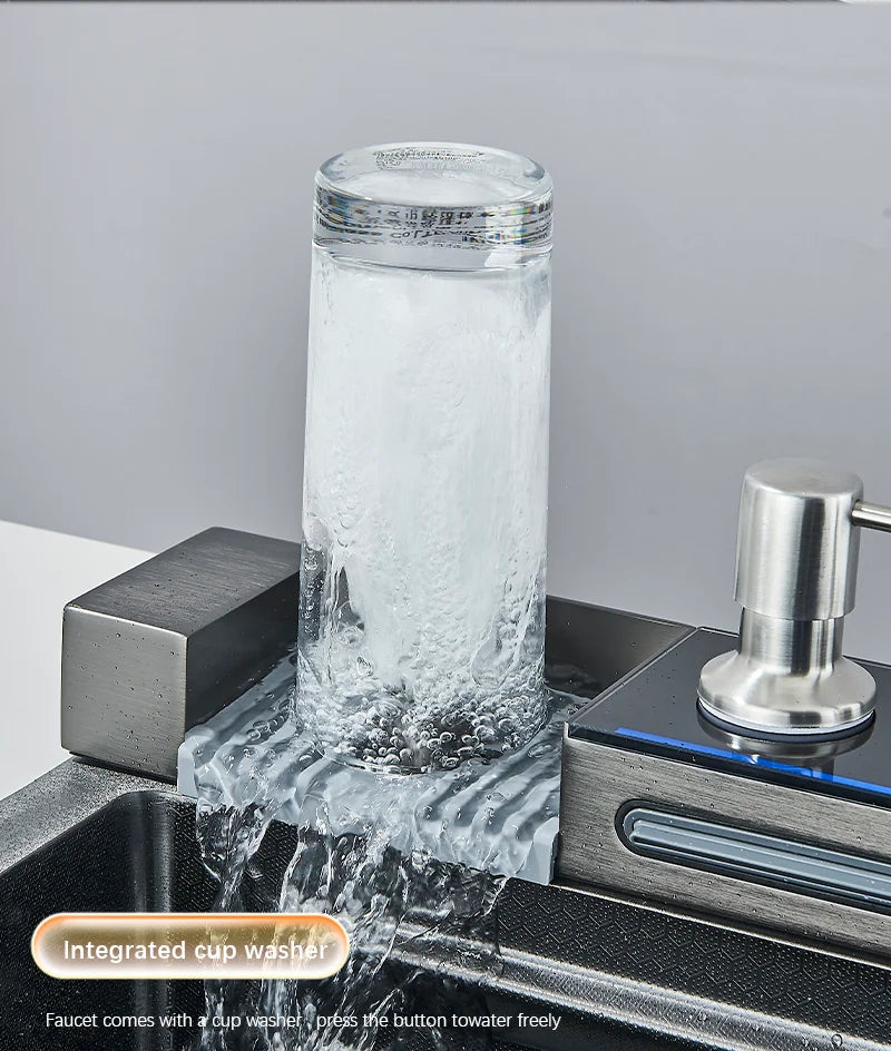 Premium Digital Stainless Steel Waterfall Kitchen Sink - StarLuxeTrend