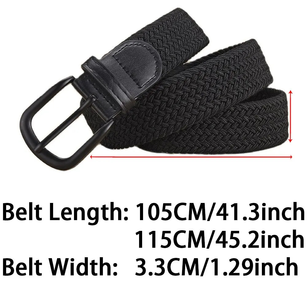 Elastic Braided Stretch Belt for Men & Women – No-Punch Woven Casual Belt for Outdoor, Sports, Climbing & Workwear