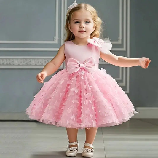 Elegant Baby Girl Tulle Lace Dress – 1st Birthday, Baptism, Wedding & Party Gown