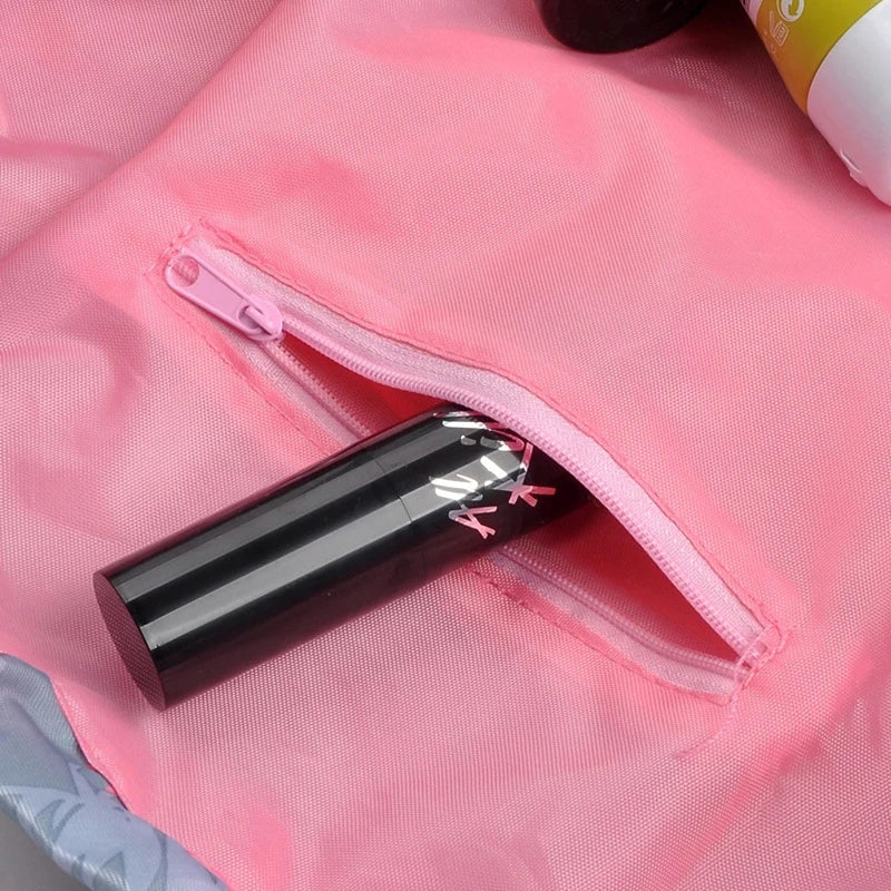 Waterproof Drawstring Makeup Bag – Portable Travel Cosmetic Organizer for Women