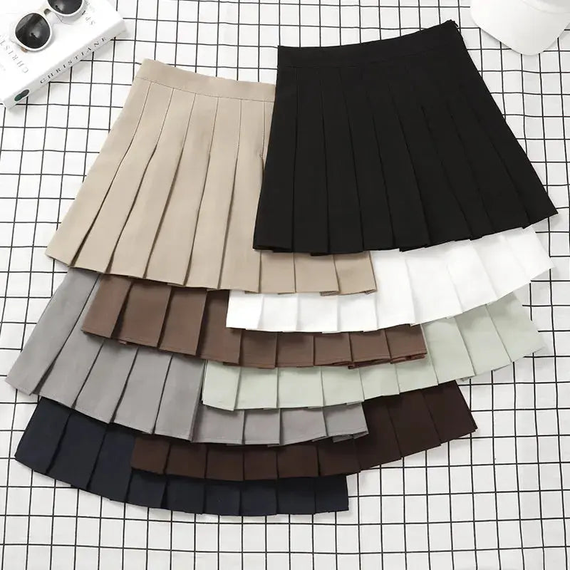 Ladies 2022 Summer Clothes-Women's High Waist-Black Mini Pleated Skirt For School Girl Uniform - StarLuxeTrend