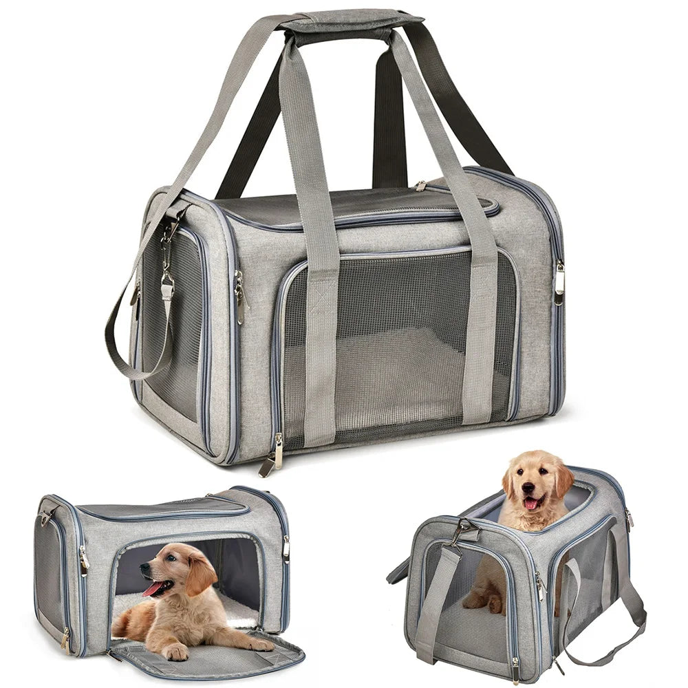 Airline-Approved Pet Carrier – Soft-Sided Dog & Cat Travel Bag with Breathable Mesh & Fleece Pad – Waterproof, Durable & Comfortable for Small Pets - StarLuxeTrend