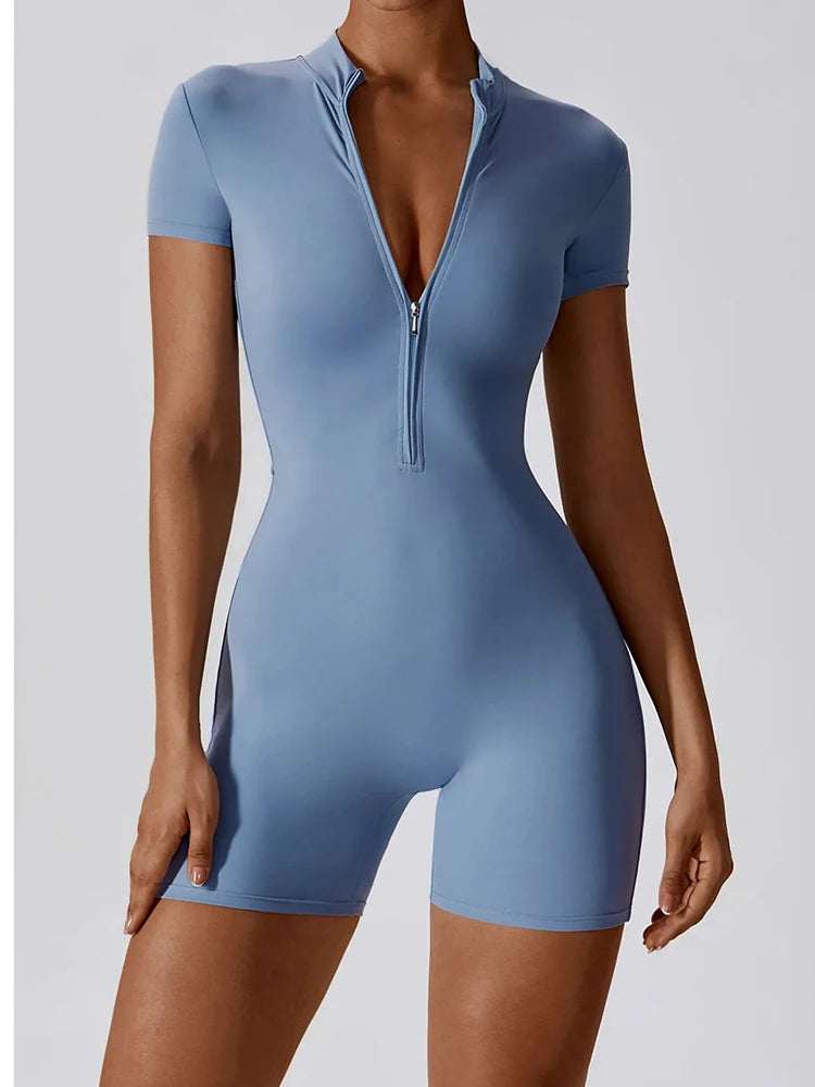 Women's Workout Zipper Jumpsuit - StarLuxeTrend