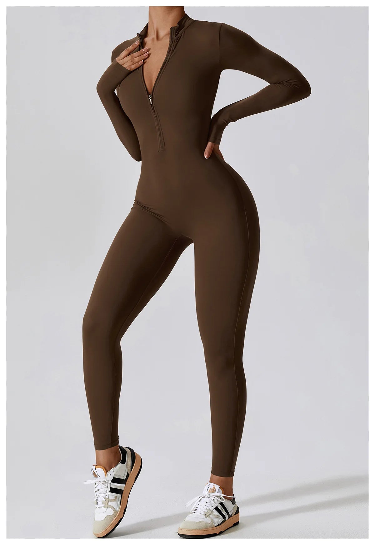 Women's Workout Zipper Jumpsuit - StarLuxeTrend