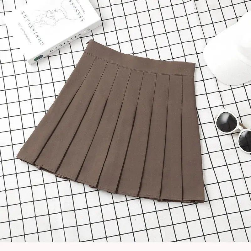 Ladies 2022 Summer Clothes-Women's High Waist-Black Mini Pleated Skirt For School Girl Uniform - StarLuxeTrend