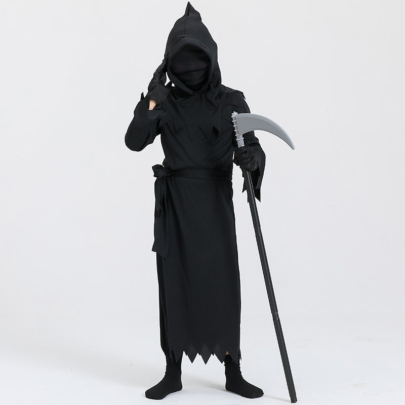 Kids Scary Death Costume with Sickle & Glasses – Halloween Outfit for Boys & Girls
