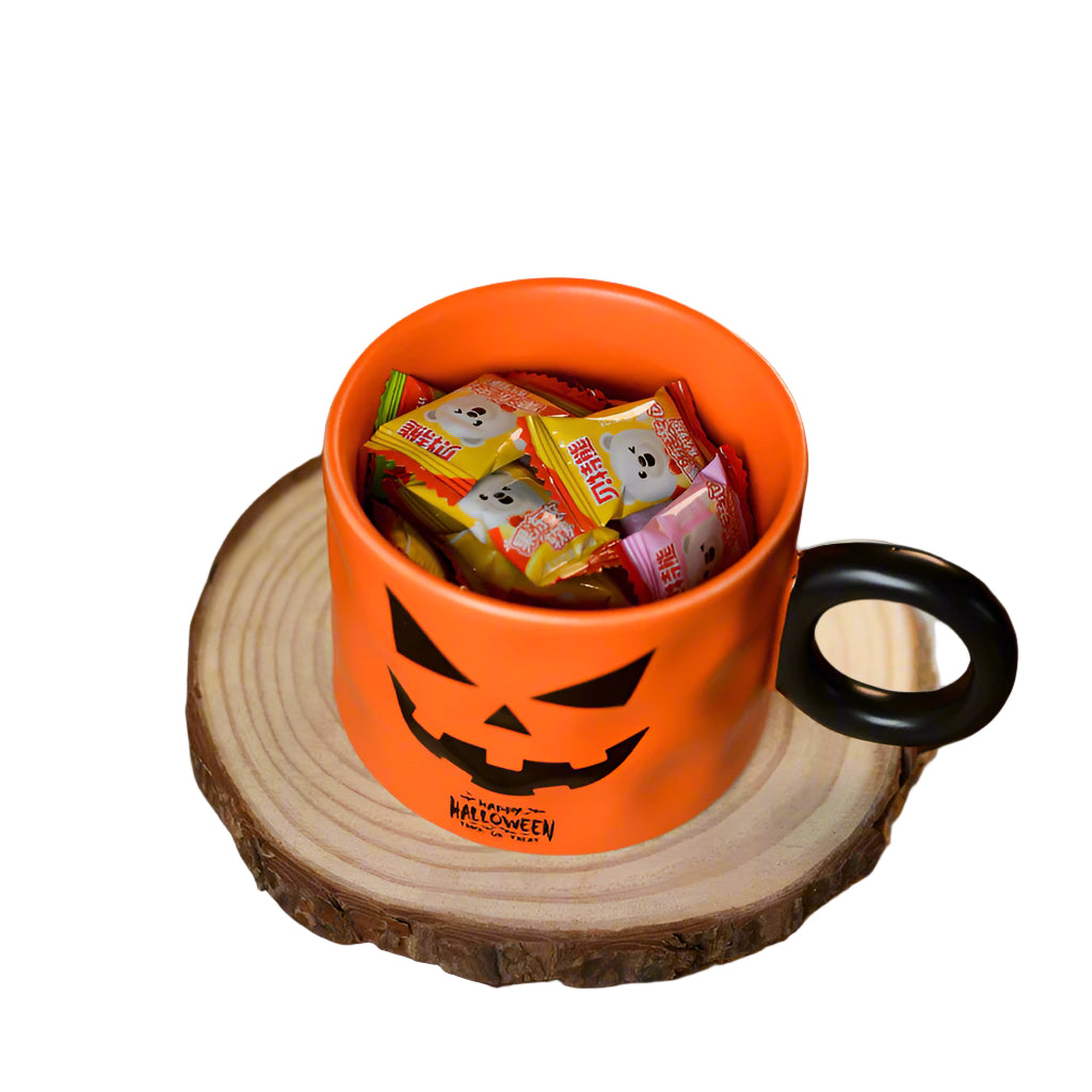 Halloween Pumpkin Coffee Mug with Spoon & Gift Box – Ceramic Festive Cup for Coffee, Tea, and Hot Chocolate