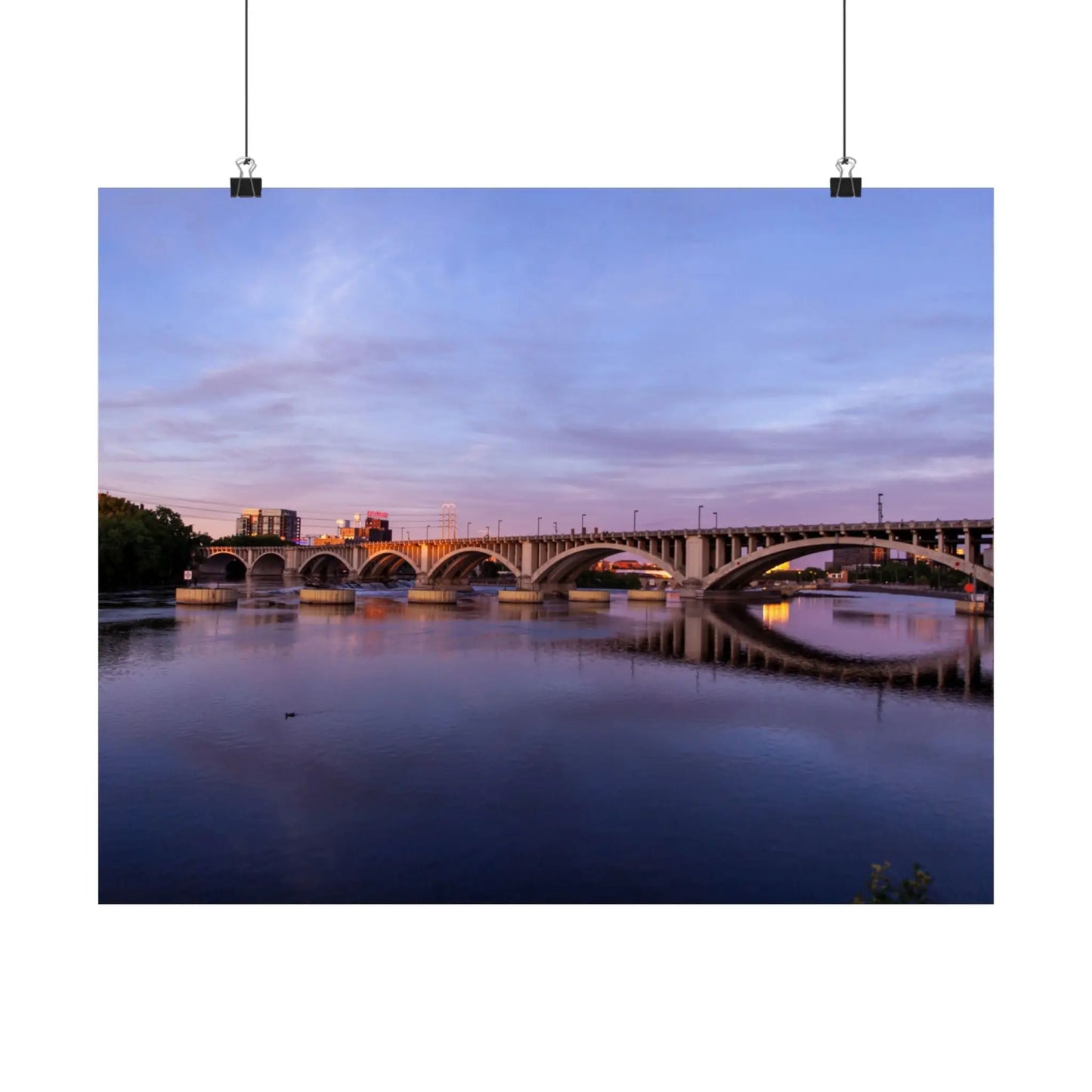 SLT Cityscape Posters- City Centric Mississippi River at Night - Matte Horizontal Posters 36x24 & 20x16 - StarLuxeTrend