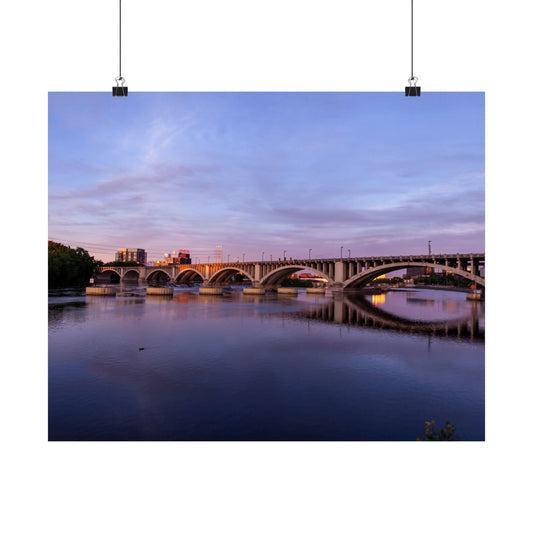 SLT Cityscape Posters- City Centric Mississippi River at Night - Matte Horizontal Posters 36x24 & 20x16