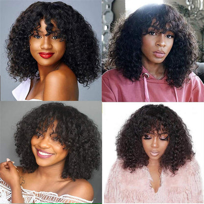 SLT Beginner Friendly Water Wave Glueless Curly Wig With Bangs