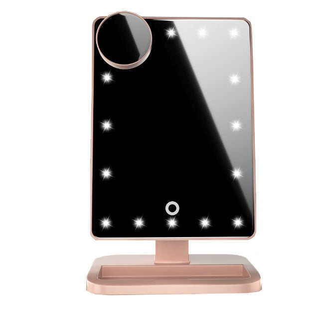 Touch Screen Makeup Mirror With 20 LED Light and Bluetooth Speaker