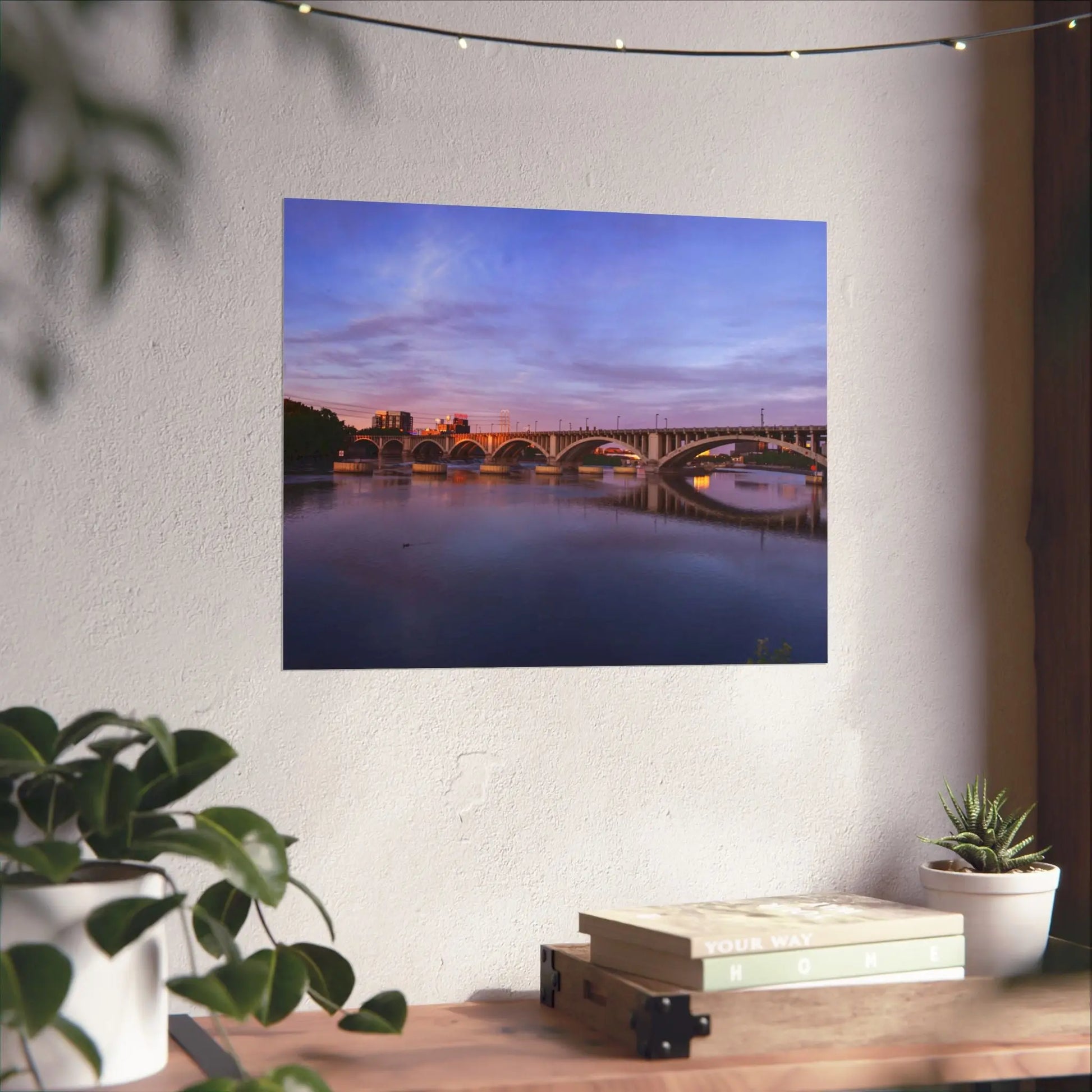 SLT Cityscape Posters- City Centric Mississippi River at Night - Matte Horizontal Posters 36x24 & 20x16 - StarLuxeTrend