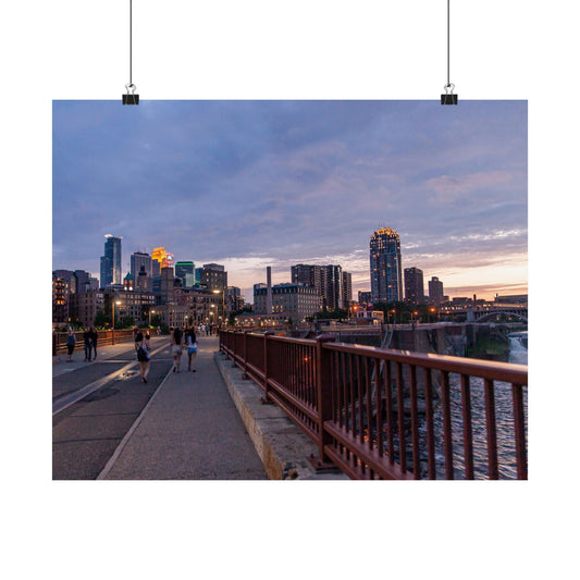 SLT Nicollet Ave Bridge Downtown Minneapolis - Matte Horizontal Posters